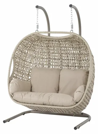 Monterey Double Hanging Cocoon including Season-Proof Eco Cushions - Sandstone - image 1