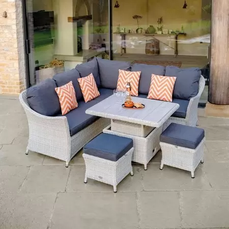 Monterey Modular Sofa with Mini Ceramic Adjustable Casual Dining Table & 2 Stools - image 3