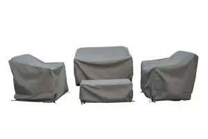 2 Seat Sofa Set Covers Aluminium - Khaki