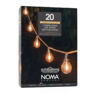 20 Connectable Jute String Festoon Lights - Warm White - image 1