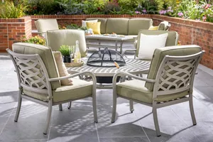 Buxton 4 Seat Cosy Firepit Lounge Set - Maize/Wheatgrass - image 2