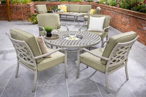 Buxton 4 Seat Cosy Firepit Lounge Set - Maize/Wheatgrass - image 3