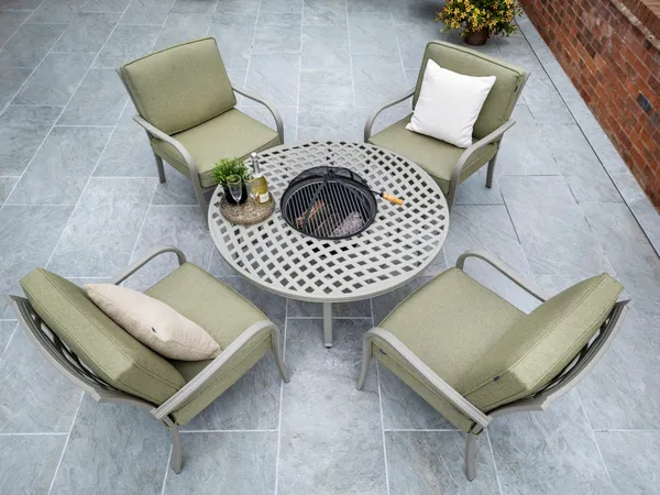 Buxton 4 Seat Cosy Firepit Lounge Set - Maize/Wheatgrass - image 4
