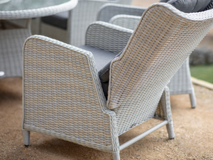 Chedworth 220 x 145cm Elliptical Table, 60cm L/S, 2 Recliners, 6 Arrmchairs & Parasol - Dove Grey - image 3