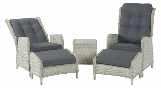 Chedworth Deluxe Recliner Set with 2 Footstools & Ceramic Top Coffee Table - Dove Grey - image 2