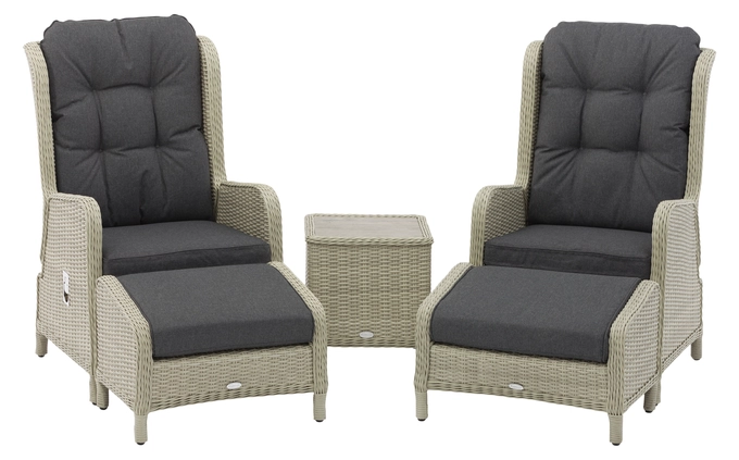 Chedworth Deluxe Recliner Set with 2 Footstools & Ceramic Top Coffee Table - Dove Grey - image 1