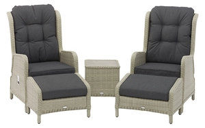 Chedworth Deluxe Recliner Set with 2 Footstools & Ceramic Top Coffee Table - Dove Grey - image 1