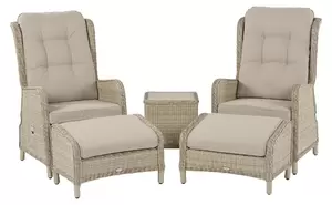 Chedworth Deluxe Recliner Set with 2 Footstools & Ceramic Top Coffee Table - Sandstone - image 1