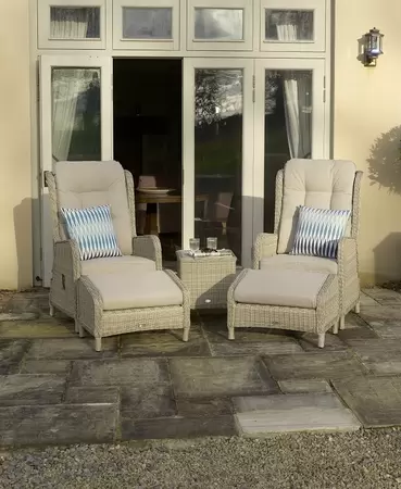 Chedworth Deluxe Recliner Set with 2 Footstools & Ceramic Top Coffee Table - Sandstone - image 2