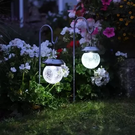 Crackle Globe Lantern on Shepherds Crook - image 1