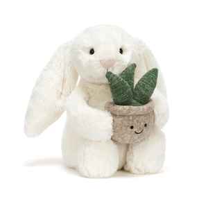 Cream Bunny with Plant - image 1