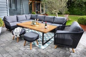 Eden Rectangular Casual Dining Set - Carbon/Noir - image 1