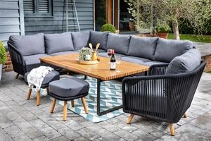 Eden Rectangular Casual Dining Set - Carbon/Noir - image 3