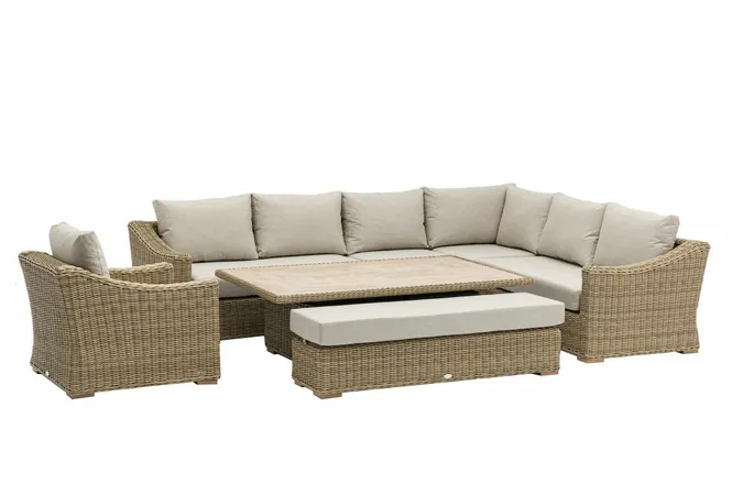 Fairford L-Shape Sofa with Rectangle Piston Table, Bench & Sofa Chair - image 2