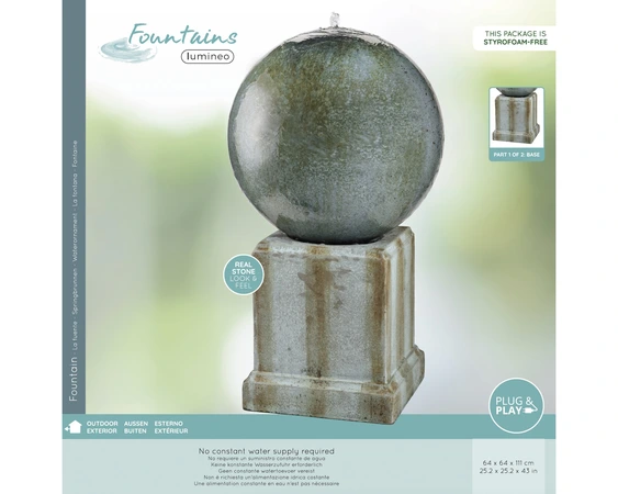 Fountain Sphere On Plinth - image 2