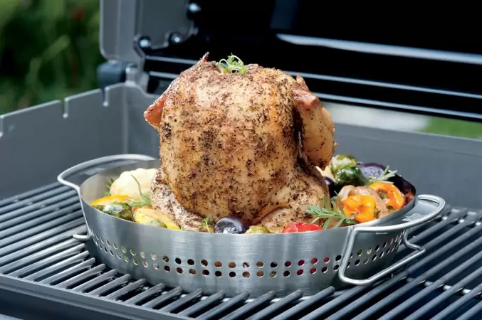 Poultry roaster, Stainless steel, fits Gourmet BBQ System™ - image 2