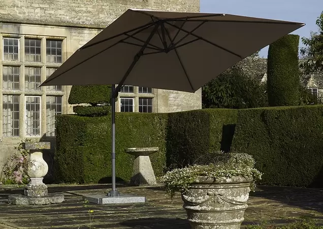 Lichfield 2.7m x 2.7m Square Parasol (includes Granite Base & Protective cover) - Sand - image 2