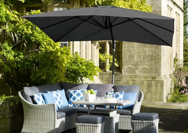 Lichfield 2.7m x 2.7m Square Parasol (includes Granite Base & Protective cover) - Grey - image 2