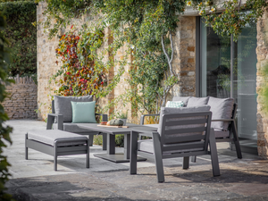 Prague 3 Seat Sofa With Rectangle Piston Adjustable Table, 2 Sofa Chairs & Bench - Anthracite - image 3