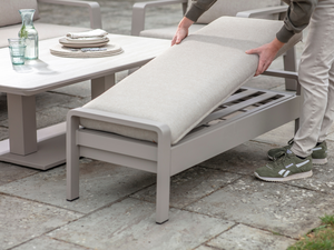 Prague 3 Seat Sofa With Rectangle Piston Adjustable Table, 2 Sofa Chairs & Bench - Latte - image 6