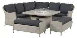Monterey Modular Sofa with Square Ceramic Casual Dining Table with Firepit & 2 Benches - image 6