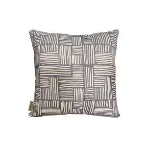 Light Grey Wicker Square Scatter Cushion