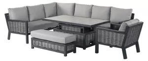Portofino Wicker Rectangle Modular Sofa with Adjustable Ceramic Top Table, Bench & Chair - image 5