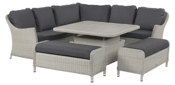 Monterey Modular Sofa with Square Ceramic Adjustable Casual Dining Table & 2 Benches - image 2