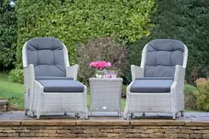 Monterey Recliner Set with 2 Footstools & Ceramic Top Side Table - image 2