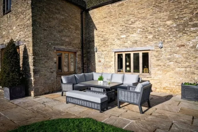 Portofino Wicker Rectangle Modular Sofa with Adjustable Ceramic Top Table, Bench & Chair - image 5