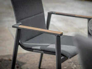 Sofia 110cm Round Table with 4 Deluxe Armchairs, Parasol & Base - Anthracite - image 4