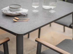 Sofia 165 x 95cm Rectangle Table with 6 Deluxe Armchairs, Parasol & Base - Anthracite - image 3