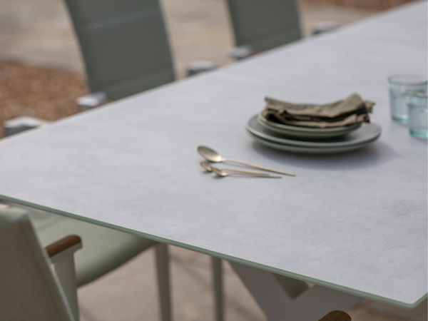 Sofia 200/260 x 95cm Ext X Frame Rectangle Table with 8 Deluxe Armchairs - Green - image 3