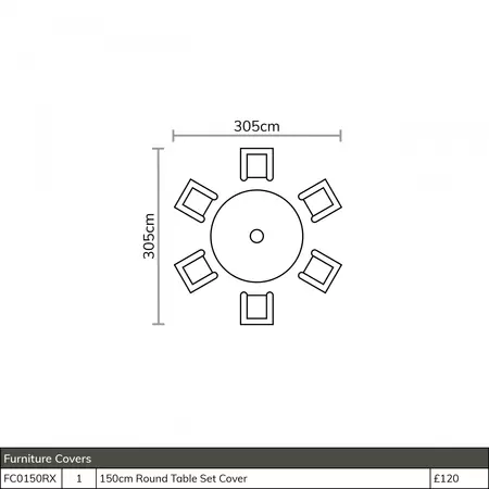 Tetbury 135cm Tree-Free Round Table with 6 Armchairs, Parasol & Base - Nutmeg - image 4