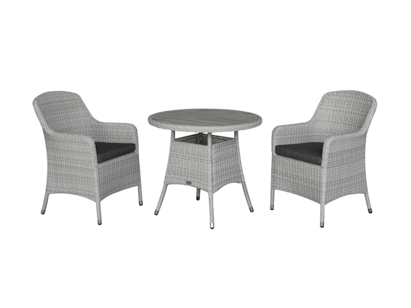 Tetbury 80cm Tree-Free Bistro Table with 2 Dining Chairs - Graphite - image 1