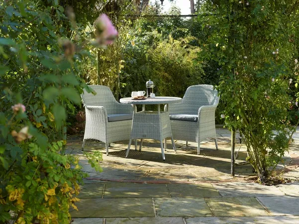 Tetbury 80cm Tree-Free Round Bistro Table with 2 Armchairs - Cloud - image 2