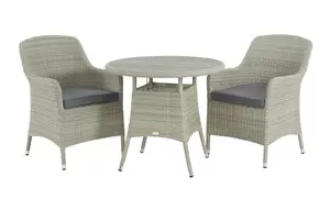 Tetbury 80cm Tree-Free Round Bistro Table with 2 Armchairs - Cloud - image 1