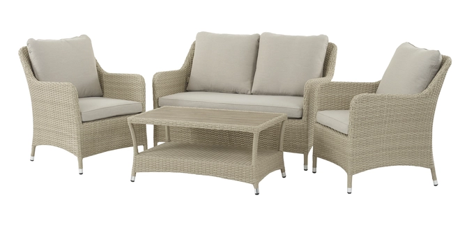 Tetbury Deluxe 2 Seat Sofa with 2 Sofa Armchairs & Tree-Free Coffee Table - Nutmeg - image 1