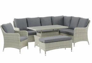Tetbury L-Shape Sofa with Rectangle Adjustable Tree-Free Table & Bench, Chair Eco - Cloud - image 1