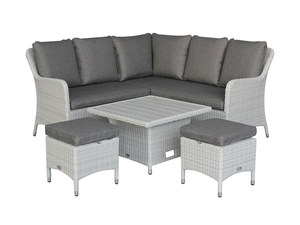 Tetbury Mini Sofa with Tree-Free Adjustable Table & 2 Stools - Graphite - image 2