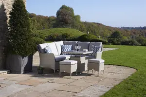 Tetbury Mini Sofa with Tree-Free Adjustable Table & 2 Stools - Nutmeg - image 2