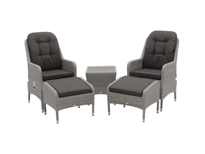 Tetbury Recliner Set with 2 Footstools & Tree-Free Coffee Table - Graphite - image 1