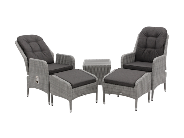 Tetbury Recliner Set with 2 Footstools & Tree-Free Coffee Table - Graphite - image 2