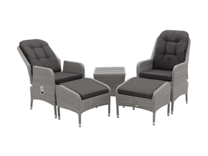 Tetbury Recliner Set with 2 Footstools & Tree-Free Coffee Table - Graphite - image 2