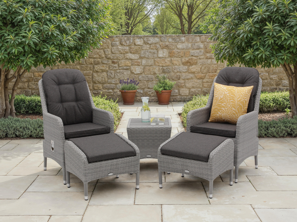 Tetbury Recliner Set with 2 Footstools & Tree-Free Coffee Table - Graphite - image 3