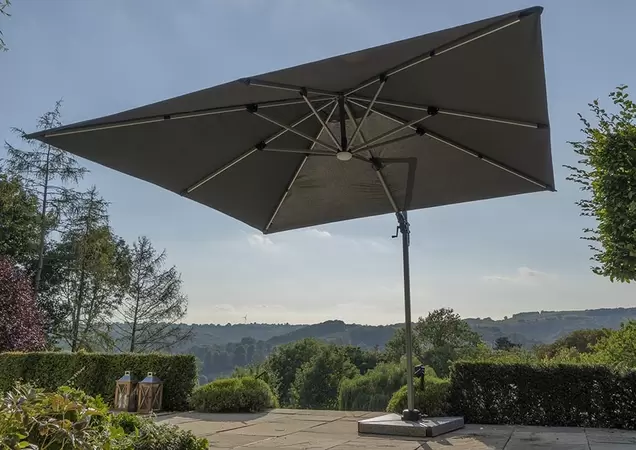 Truro 3.0m Square Side Post Parasol (includes Granite Base & Protective cover) - Grey - image 2