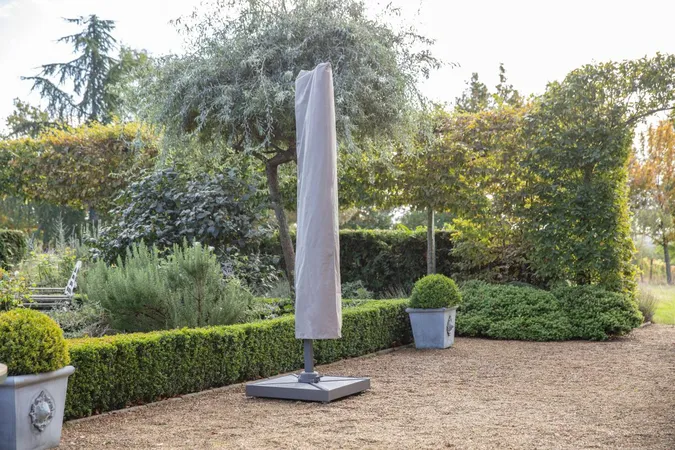 Truro 3.0m Wood Effect Square Side Post Parasol with Granite Base & Protective Cover - Sand - image 5