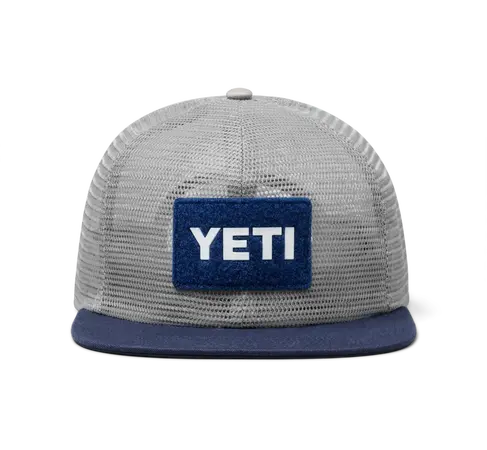 Velcro Mesh Flat Brim Hat - Grey/Navy - image 2