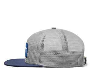 Velcro Mesh Flat Brim Hat - Grey/Navy - image 3