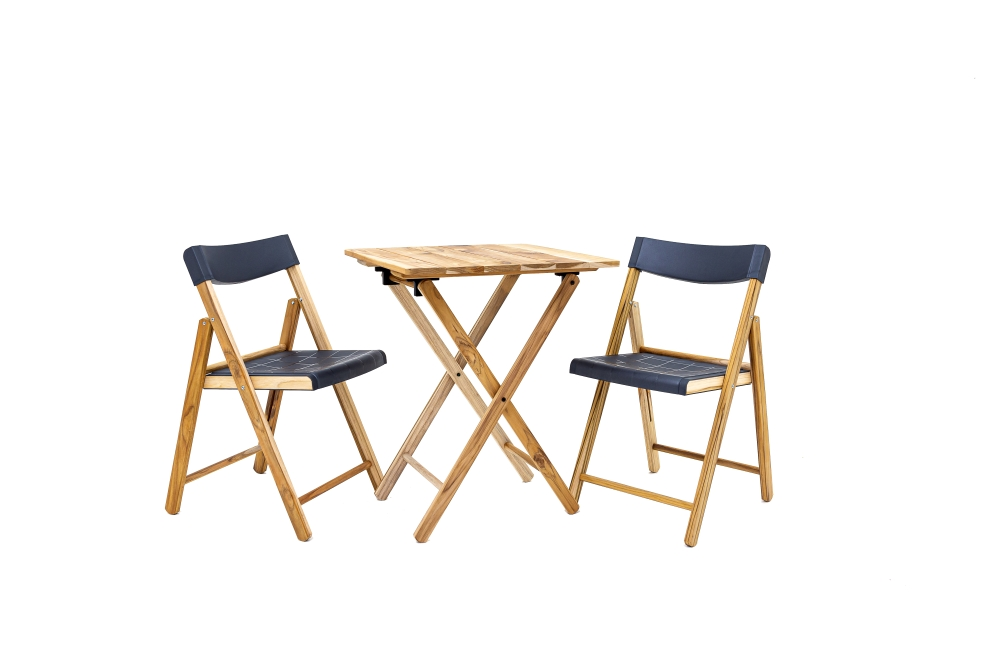 Wooden Bistro Set Black Trioscape Garden Centre